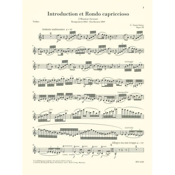 Henle Verlag Saint-Saëns Introduction