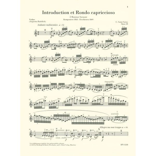 Henle Verlag Saint-Saëns Introduction