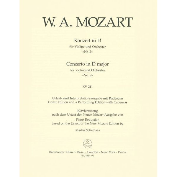 Bärenreiter Mozart Violinkonzert Nr. 2