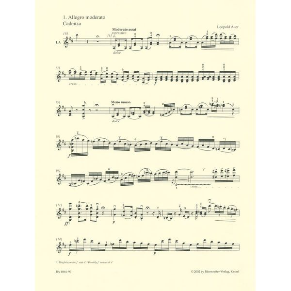 Bärenreiter Mozart Violinkonzert Nr. 2