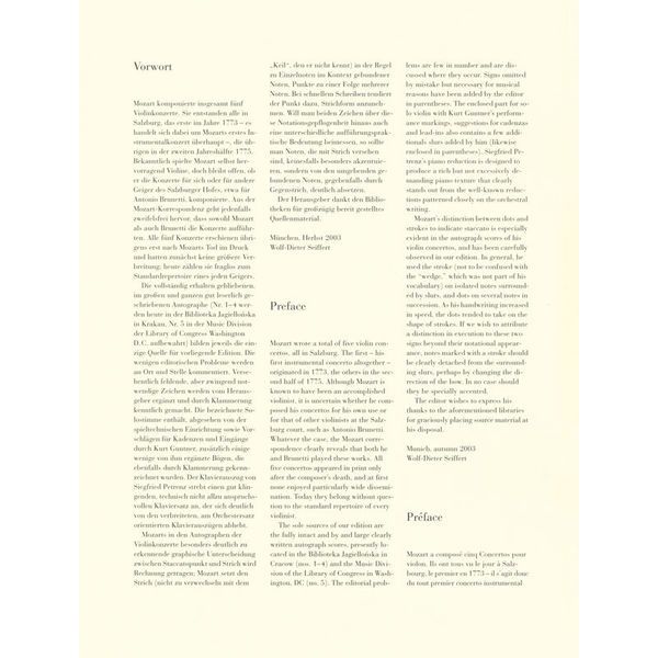 Henle Verlag Mozart Violinkonzert Nr. 1