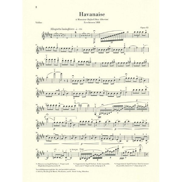 Henle Verlag Saint-Saëns Havanaise op. 83
