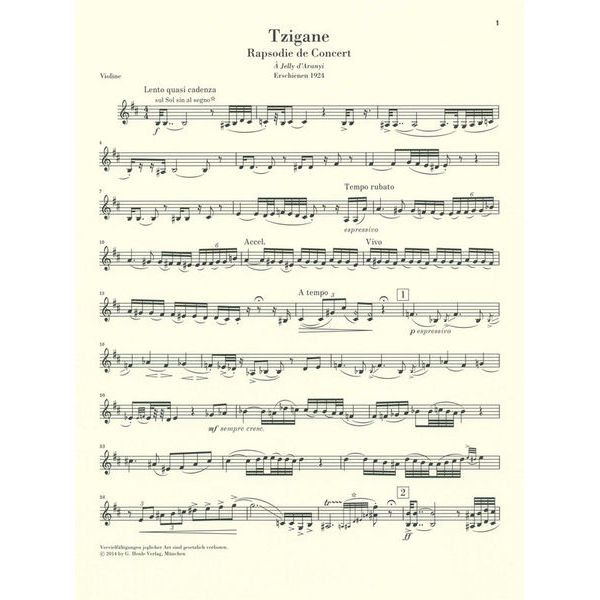 Henle Verlag Ravel Tzigane