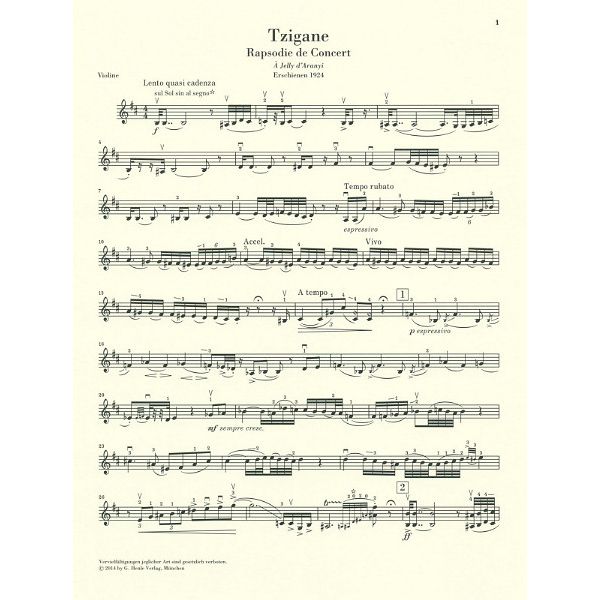 Henle Verlag Ravel Tzigane