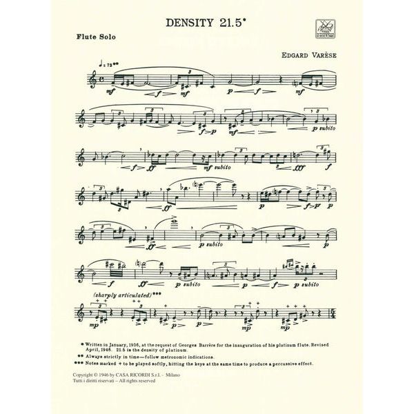 Ricordi Varèse Density 21.5