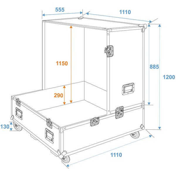 Roadinger Flightcase Spiegelkugel 100cm