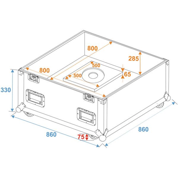 Roadinger Flightcase Spiegelkugel 75cm
