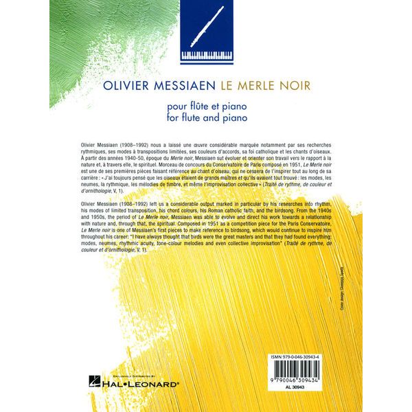 Alphonse Leduc Messiaen Le Merle Noir