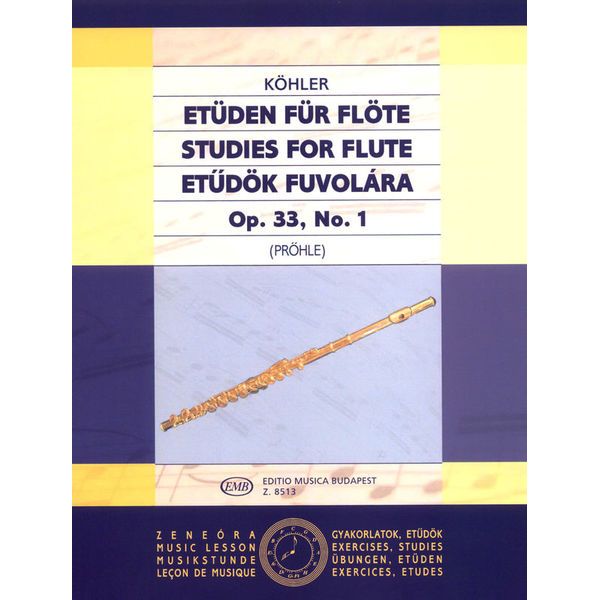 Editio Musica Budapest Köhler Etüden op.33 Flöte I