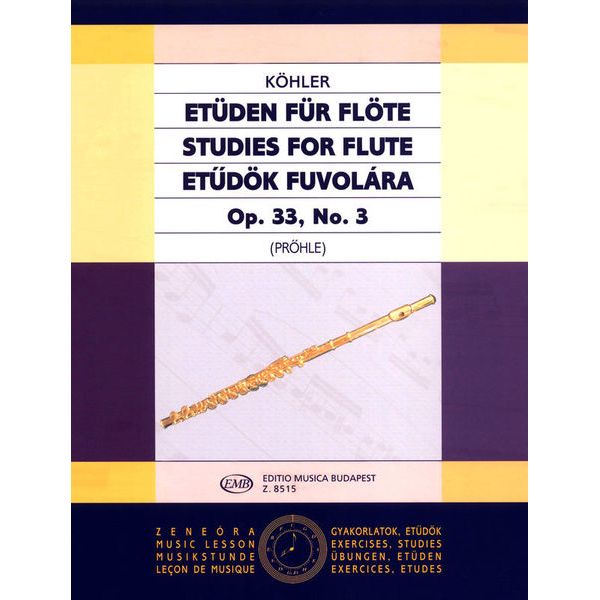 Editio Musica Budapest Köhler Etüden op.33 Flöte III