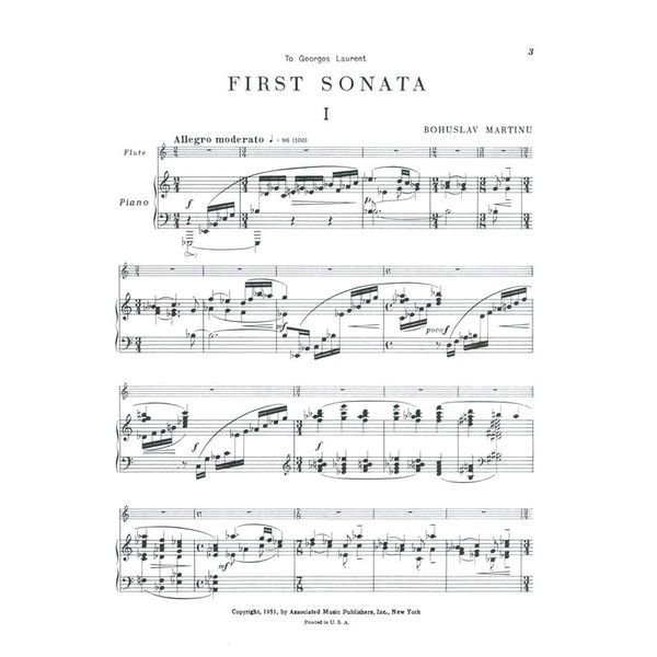 Associated Music Publishers Martinu Sonata No. 1 Flute