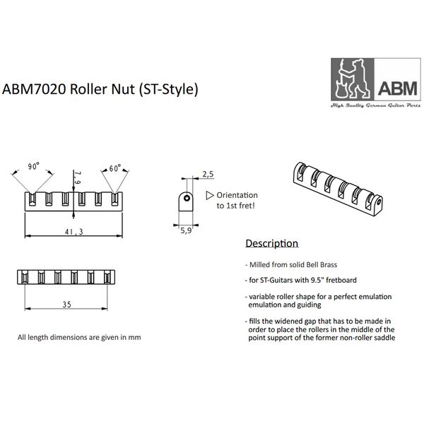 ABM 7020 ST-Style Roller Nut