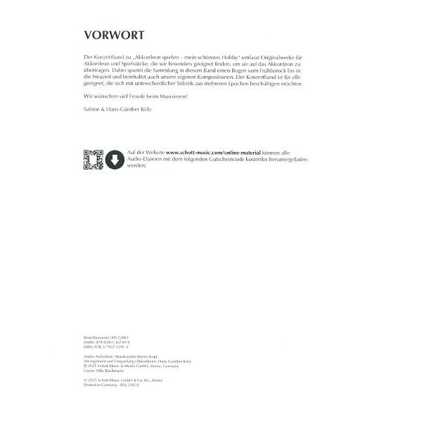 Schott Akkordeon Hobby Konzertband