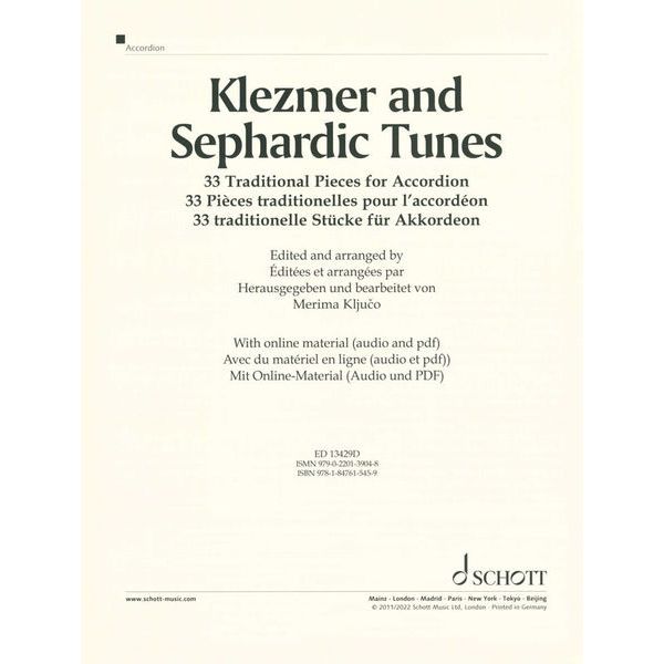 Schott Klezmer and Sephardic Tunes