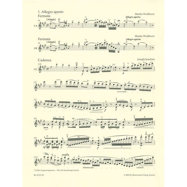 Bärenreiter Mozart Violinkonzert Nr. 5