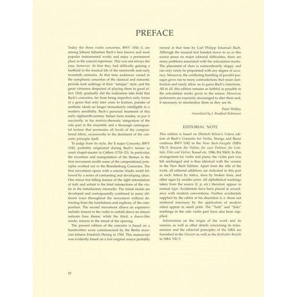 Bärenreiter Bach Violinkonzert E-Dur