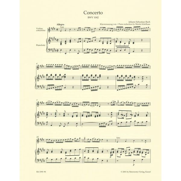 Bärenreiter Bach Violinkonzert E-Dur