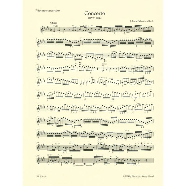 Bärenreiter Bach Violinkonzert E-Dur