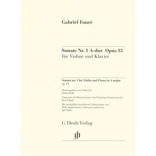 Henle Verlag Fauré Violinsonate Nr. 1 A-dur