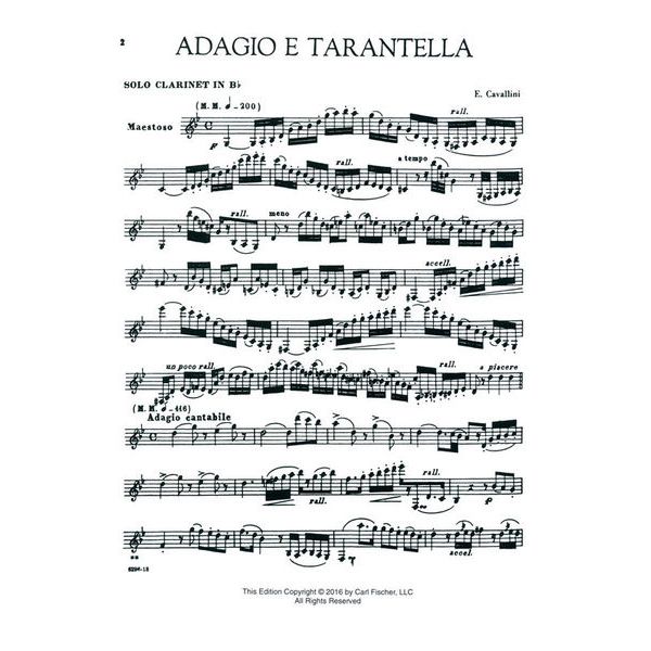 Carl Fischer Cavallini Adagio E Tarantella