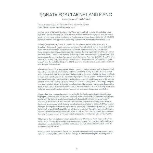 Boosey & Hawkes Bernstein Sonata For Clarinet