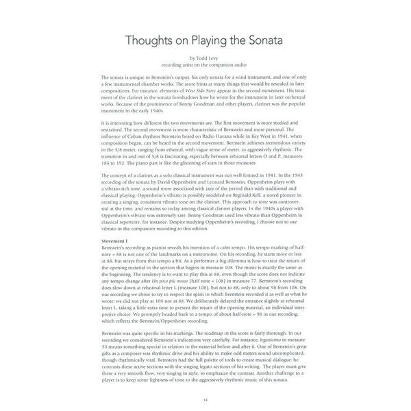 Boosey & Hawkes Bernstein Sonata For Clarinet
