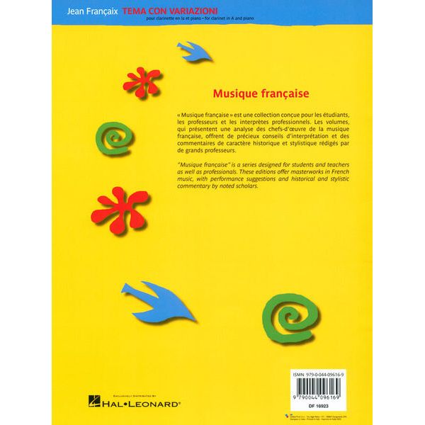 Editions Durand Françaix Tema con variazioni