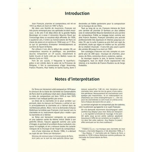 Editions Durand Françaix Tema con variazioni