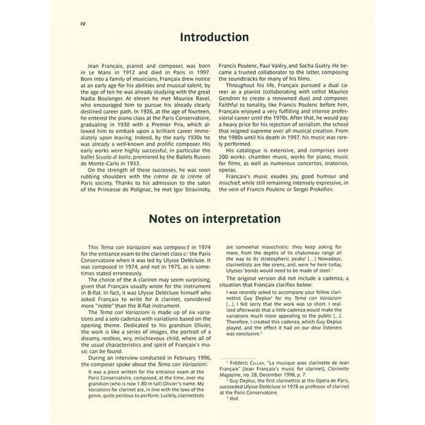 Editions Durand Françaix Tema con variazioni