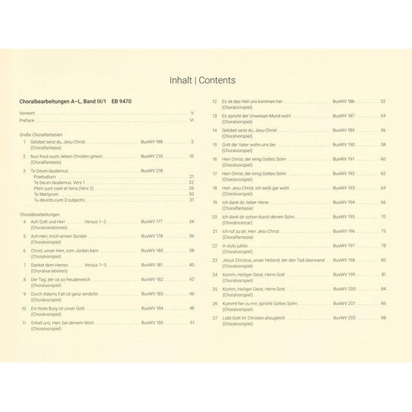 Breitkopf & Härtel Buxtehude Orgelwerke Choral 1