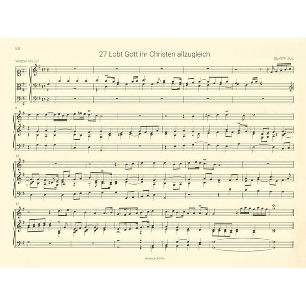 Breitkopf & Härtel Buxtehude Orgelwerke Choral 1