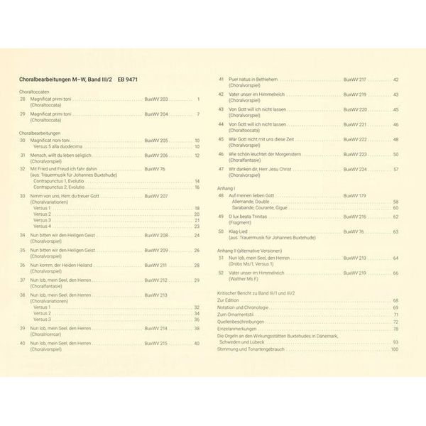 Breitkopf & Härtel Buxtehude Orgelwerke Choral 2