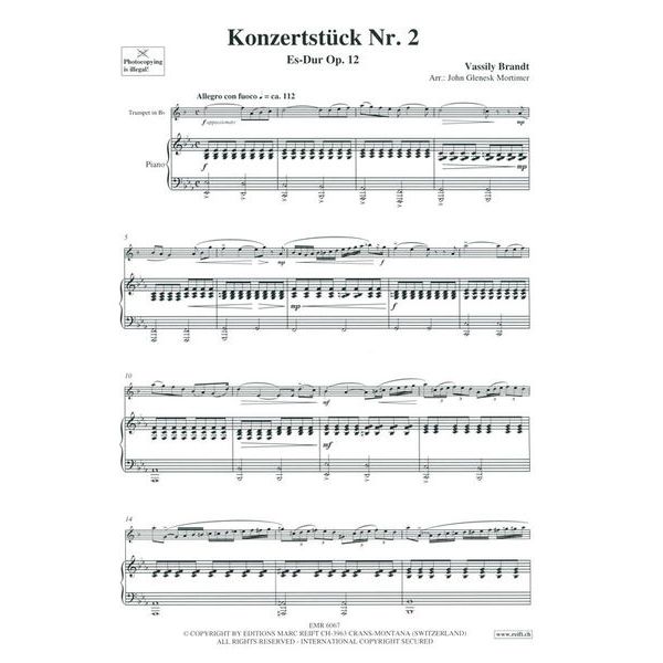 Editions Marc Reift Brandt Konzertstück Nr. 2
