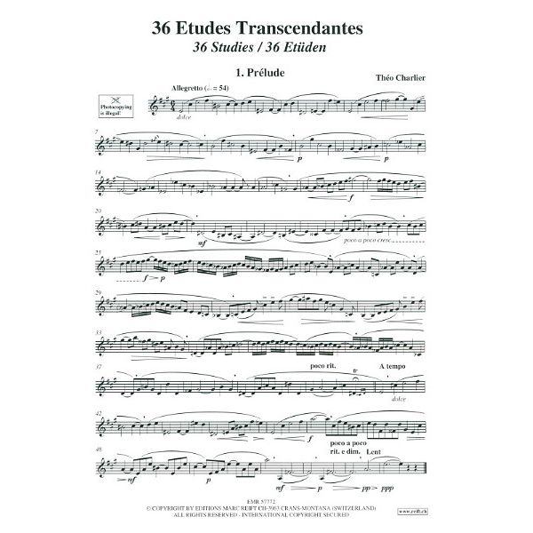 Editions Marc Reift 36 Etudes Transcendantes