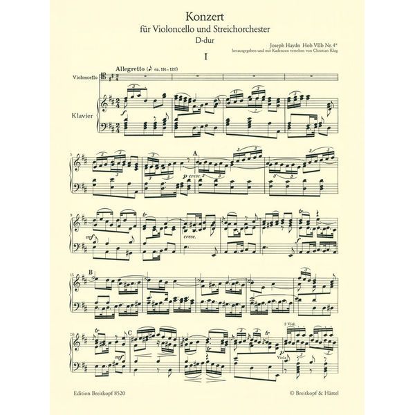 Breitkopf & Härtel Haydn Violoncellokonzert D-Dur