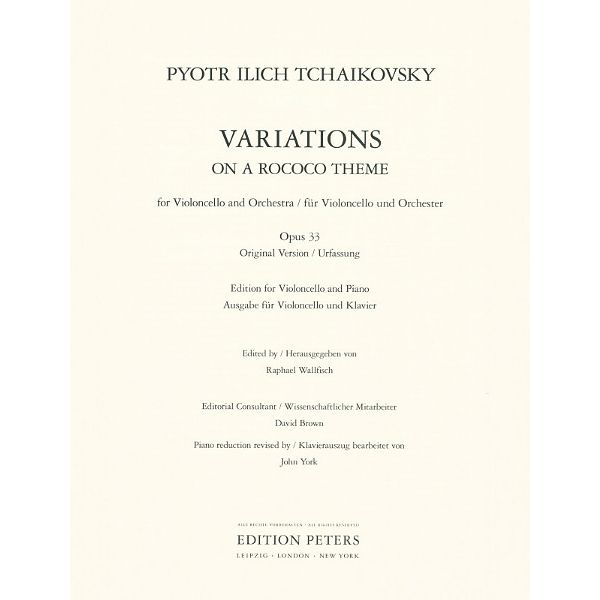 Edition Peters Tschaikowsky Variationen