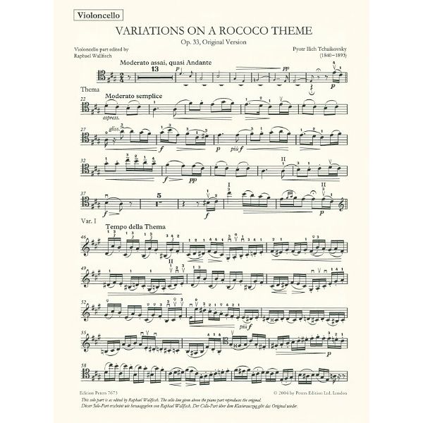 Edition Peters Tschaikowsky Variationen