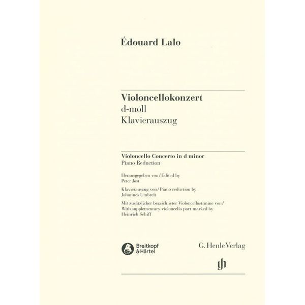 Henle Verlag Lalo Violoncellokonzert d-moll