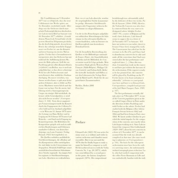 Henle Verlag Lalo Violoncellokonzert d-moll