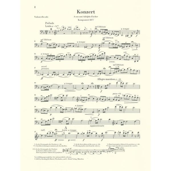 Henle Verlag Lalo Violoncellokonzert d-moll