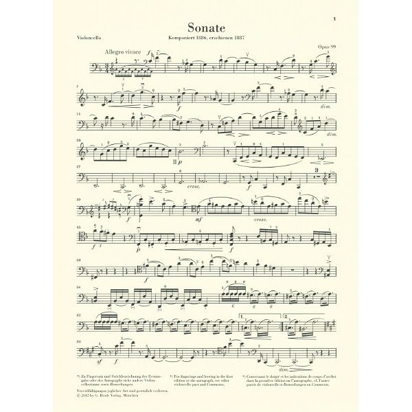 Henle Verlag Brahms Cellosonate F-Dur