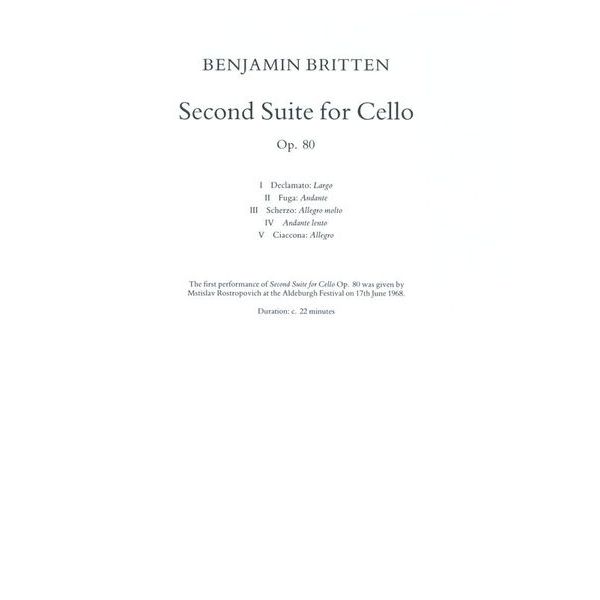 Faber Music Britten 3 Suiten Cello