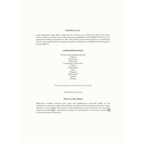 Boosey & Hawkes Prokofjew Sinfonisches Konzert
