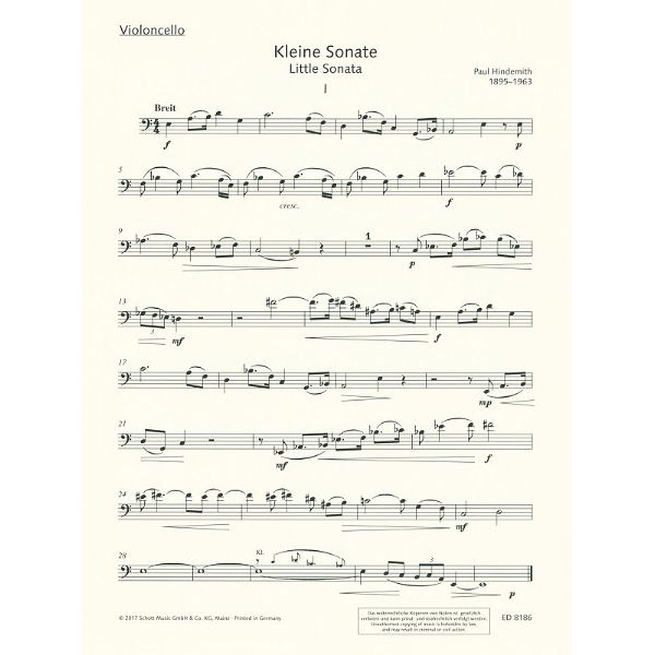 Schott Hindemith Kleine Sonate