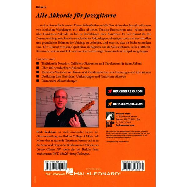 Berklee Press Akkordlexikon für Jazzgitarre