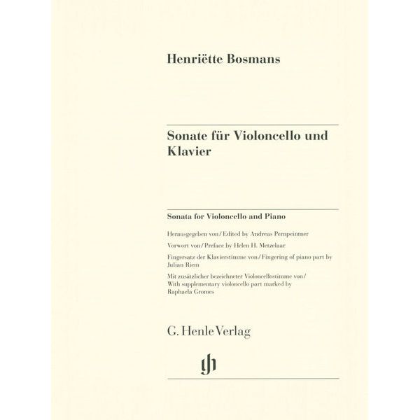 Henle Verlag Bosmans Violoncellosonate