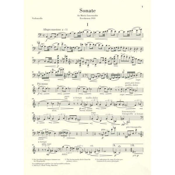 Henle Verlag Bosmans Violoncellosonate