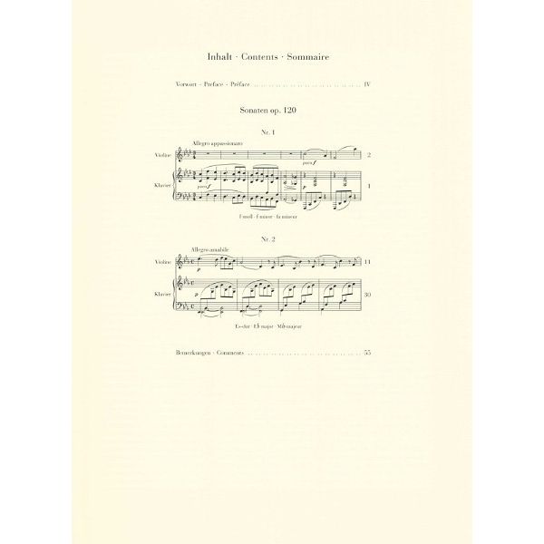 Henle Verlag Brahms Sonaten op.120 Violine