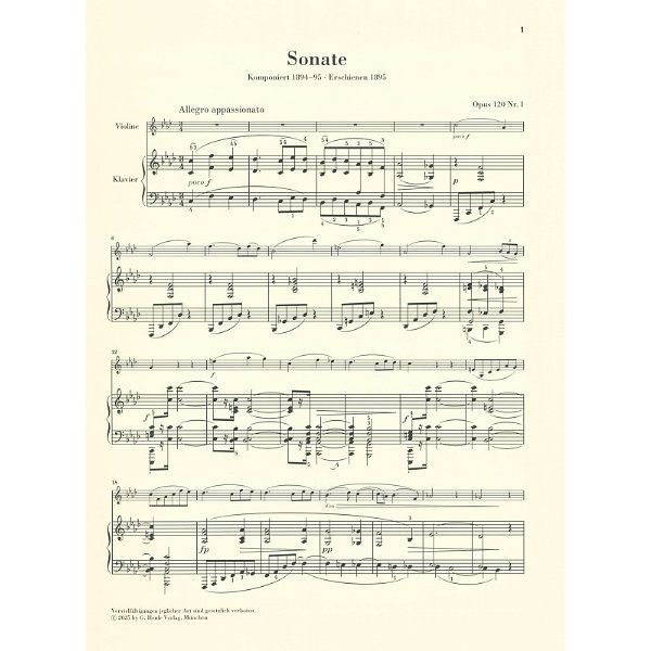 Henle Verlag Brahms Sonaten op.120 Violine