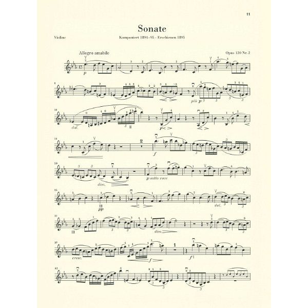 Henle Verlag Brahms Sonaten op.120 Violine